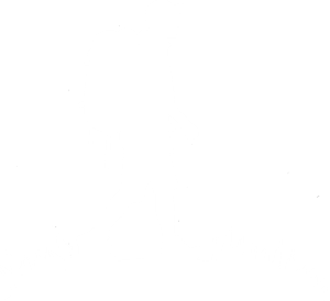 A while silhouette of a man on a hike wearing a backpack and carrying a walking stick