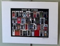 A collage of several doors of various colors and designs. Text at the top reads "Doors of Pitman"